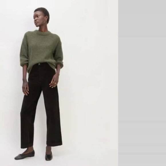 Everlane Corduroy Relaxed Straight Leg Pant Black 2 - Picture 1 of 13